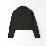 隠しジッパー ライト ジャケット ブラック