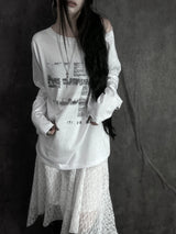 blur lettering loose fit off T (2color)