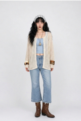 REVERSIBLE MESH KNIT CARDIGAN (2COLORS!)