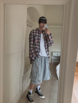 Cross-check seersucker shirt