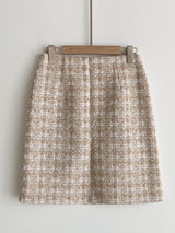 25FW★ Shumed Pearl Tweed H-Line Mini Skirt