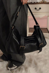 Button frill jacket - black  