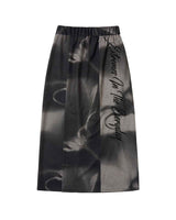 Embroidered Graphic Jersey Skirt _ BLACK