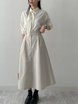 Edel Pintuck Flare Long Skirt