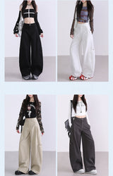 レトロハイウエストワイドレッグオールドマネーパンツ