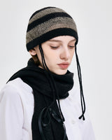 Ribbon Tied Beanie _ BLACK
