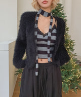 Believe Crop Fur Cardigan