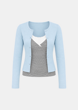 Mia Stripe Layered Cardigan Set