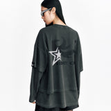 Flame Star Layered Long Sleeve T Pigment Charcoal