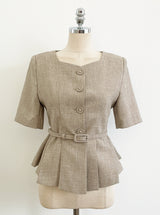 Renne Peplum Jacket (Belt Set)