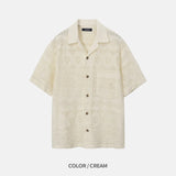 ハワイアンパンチングシースルーショートスリーブシャツ 3COLOR