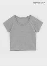 [B-BASIC] スタンダードナグランUネック半袖Tシャツ (2サイズ)