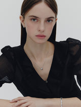26SS★ Champagne Full Moon Silver Duo Shine Necklace S