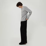 MAN ワンタックコーデュロイパンツ BLACK