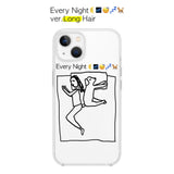 エブリナイトiPhoneケース（ブラック） Ver. ロングヘア