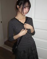 Herang Dot Lace 7-Sleeve T-Shirt