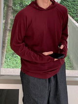 ボタンワッフルクロップハンドウォーマーフード (Men's Waffle Knit Hoodie)
