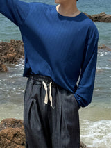 Lur linen denim bermuda pants