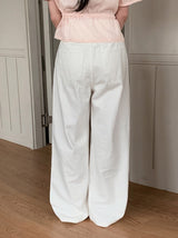 Daily Pintuck Long Wide Cotton Pants (2color)