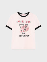 ローズボウリンガーTシャツ (3C) ライトピンク
