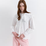 Wide Collar Blouse White