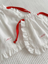 Initial Label Frill Pocket Red String Small Size