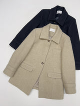 [wool95%] サンダーカラーウールハーフコート
