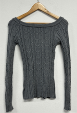 OFF SHOULDER TWISTED SLIN LONG KNIT 🩶🤍🖤3COLOR