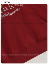 ルーズビーデッドレタリングロングスリーブフーデッドTシャツ
