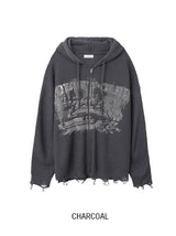 Atonic Lettering Hood Zip-Up Knit