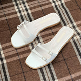 Vero Double Buckle Summer Daily Minimal Slippers 2 colors