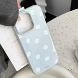 Chiffon Blue White Summer Flower Hard Case iPhone Case