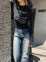 クイットポーンタイポスリムロングスリーブTシャツ (3 colors)