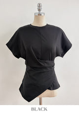 Chable Shirring Wrap Span Short Sleeve T-Shirt