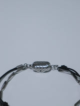 All surgical steel simple layered bar chain bracelet