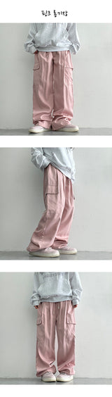 [3 Tier Length] [S–2XL]ティダタータンピンタックバンディングカーゴワイドパンツ (6 colors)