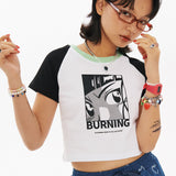 GIRL Raglan Crop T-shirt [2Color]