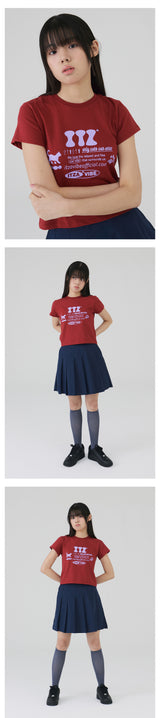 ITZ オフィシャルロゴクロップTシャツ　レッド