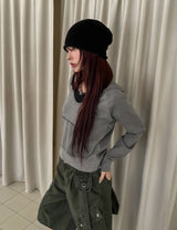 Pigment Dekki Pocket V-Neck Hoodie