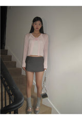 Gray Slimming Mini Pants Skirt