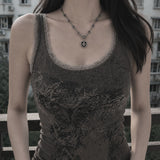 Y2K Vintage Cross Heart Silver Necklace