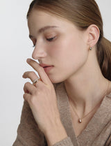 25FW★ Champagne Full Moon Silver (P) Glossy Slim Ring M