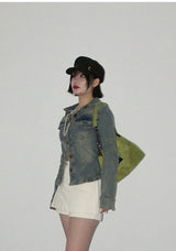 LOOK STITCH SUEDE CHAIN BAG (4COLORS!)