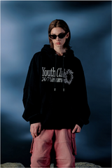Youth Club Pintuck Oversized Fit Hoodie