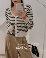 [MADE] Krem Stripe Wool Cardigan