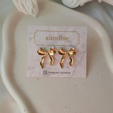 バレリーナリボンピアス - Gold Color