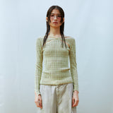 Hole Strap Knit Top (GREEN)