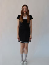 ハーフハートデニムスカート (black)