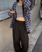 ピンタックバンディングスラックス