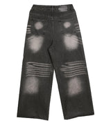No.0849 ブラックミルクウォッシングワイドデニムパンツ